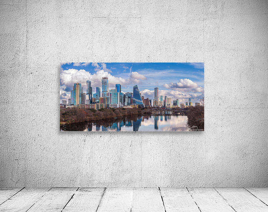 Panoramic Photography of Austin Skyline with New Skyscraper Refl Wall Preview