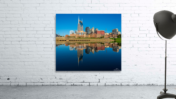 Skyline of Nashville in Tennessee with Cumberland River by Steve Heap