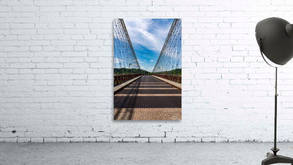 Suspension bridge over the Ohio river in Wheeling, WV by Steve Heap