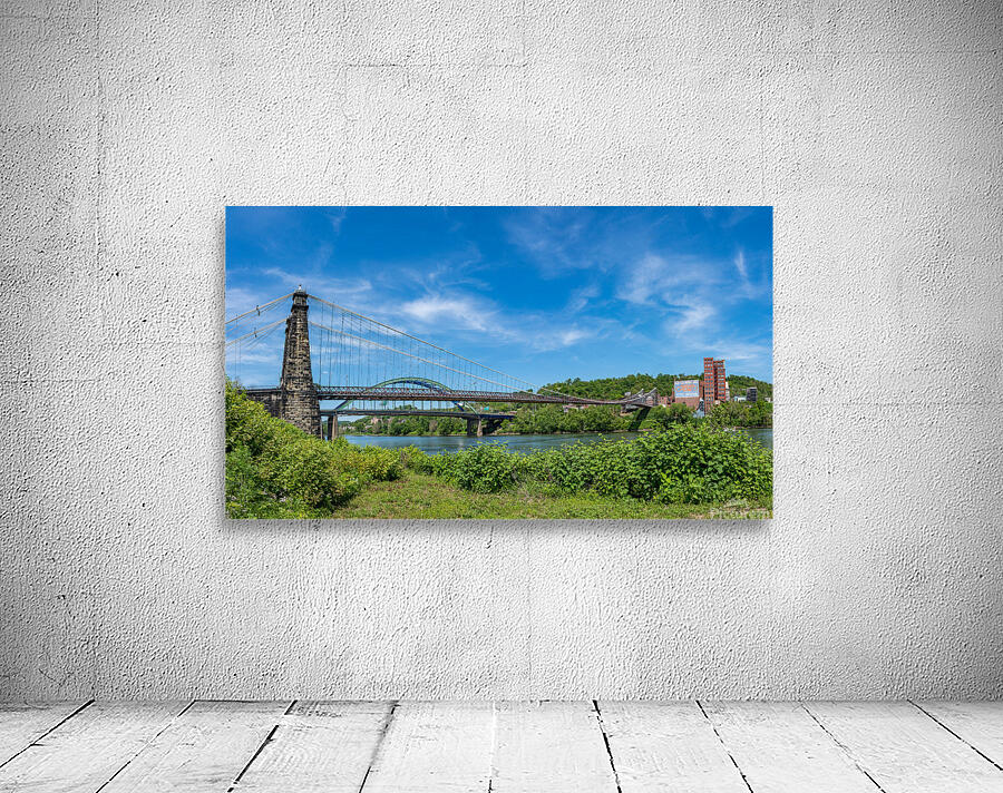 Suspension bridge over the Ohio river in Wheeling Wall Preview