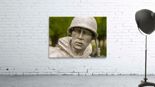 Close up of head of soldier statue in Korean War  by Steve Heap