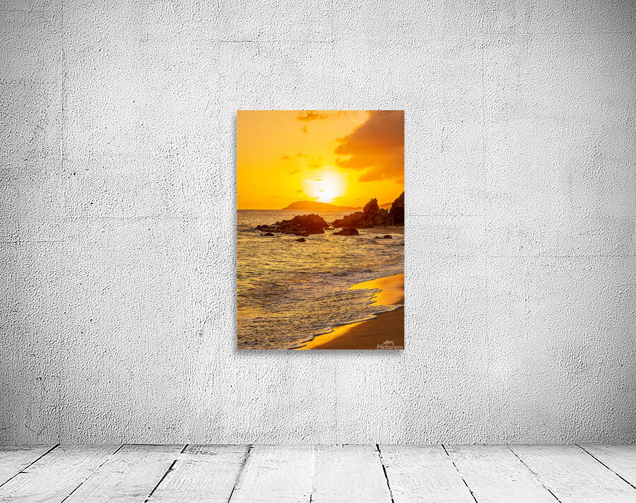 Sunset off coast of St Thomas Wall Preview