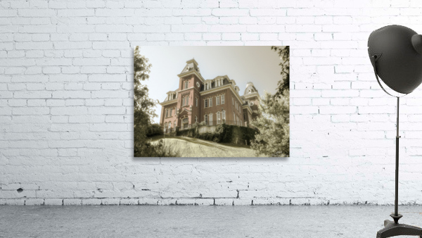 Sepia of Woodburn Hall at WVU in Morgantown by Steve Heap