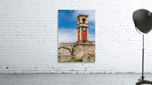 Clock tower in old fortress on Corfu by Steve Heap
