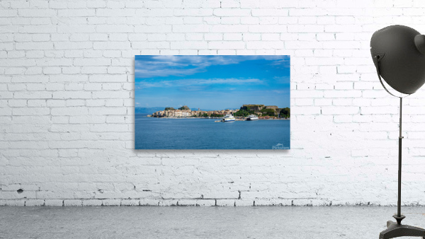 Panorama of port by Kerkyra on Corfu by Steve Heap