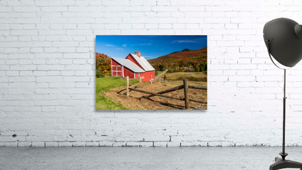 Grandview Farm barn with fall colors in Vermont by Steve Heap