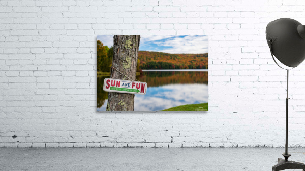 Sun and Fun swimming sign by Silver Lake Vermont by Steve Heap