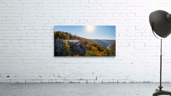 Coopers Rock panorama in West Virginia with fall colors by Steve Heap
