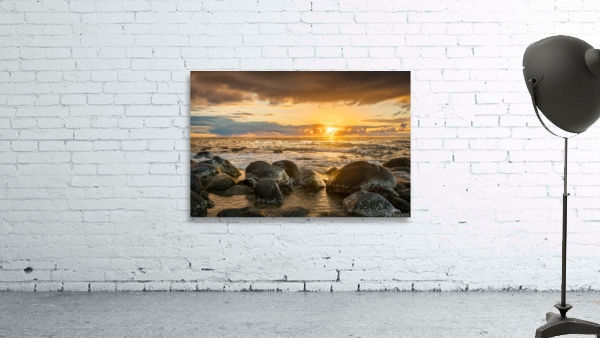 Sunset over rocks from Kee Beach by Steve Heap