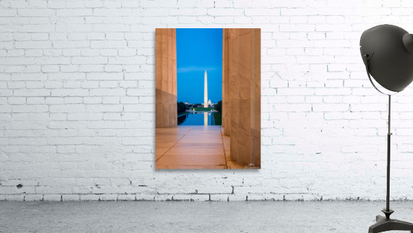 Washington monument reflecting from Jefferson by Steve Heap