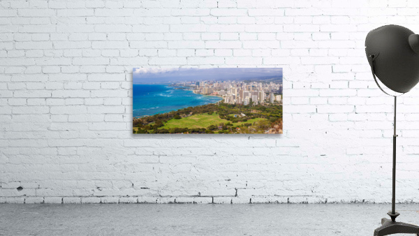 Panorama of sea front at Waikiki by Steve Heap