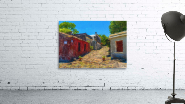 Oil painting of Street of Sighs in Colonia del Sacramento by Steve Heap