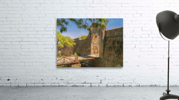 Oil painting of gate in town walls in Colonia del Sacramento by Steve Heap