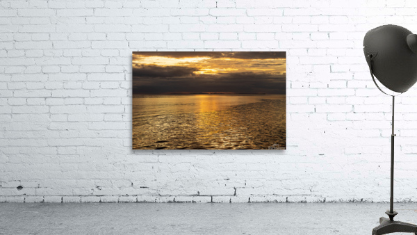 Golden sunset on a cruise on a calm Pacific ocean by Steve Heap