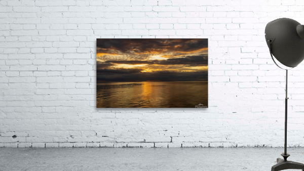 Golden sunset on a cruise on a calm Pacific ocean by Steve Heap