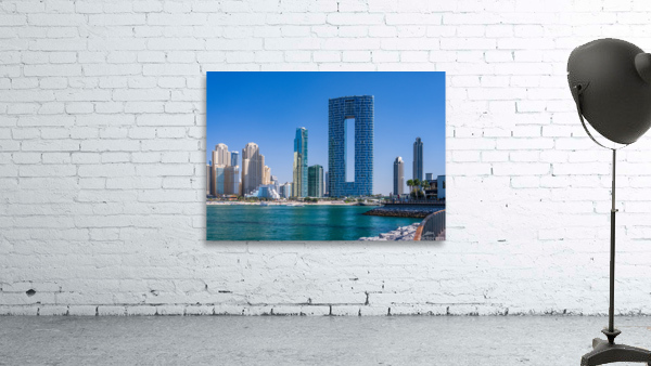 Skyline of hotels and apartments in JBR Beach from Bluewaters is by Steve Heap