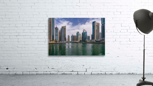 Modern buildings crowd the waterfront at Dubai Marina UAE by Steve Heap