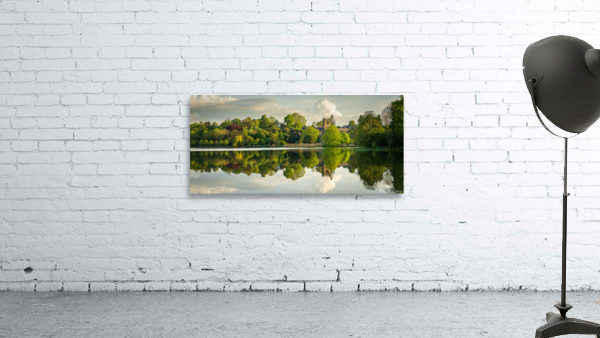 Panorama across the Mere to the town of Ellesmere in Shropshire by Steve Heap