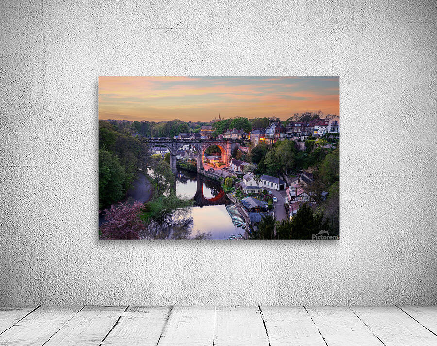 Old stone railway viaduct over River Nidd in Knaresborough Wall Preview