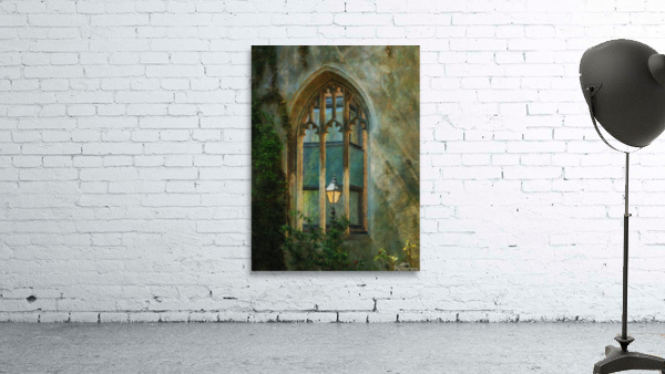 Oil painting of street light seen at St Dunstan church by Steve Heap