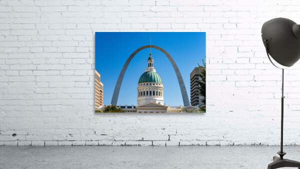 Dome of Old Courthouse in St Louis Missouri against Gateway arch by Steve Heap