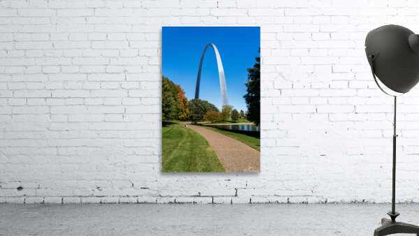 Gateway Arch of St Louis Missouri from the park and lake by Steve Heap