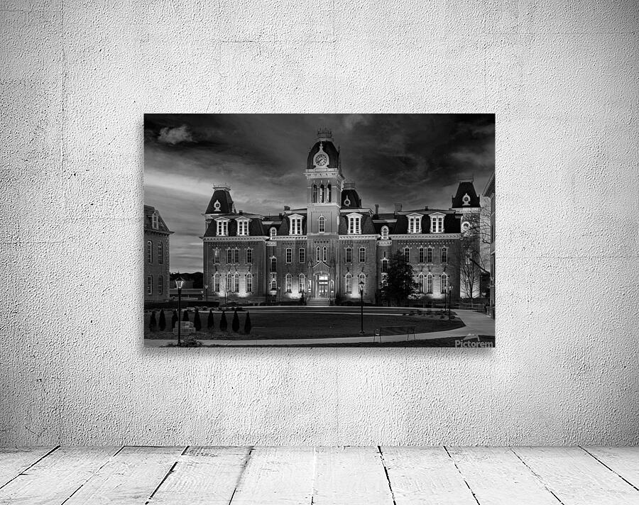 Woodburn Hall at West Virginia University in monochrome by Steve Heap