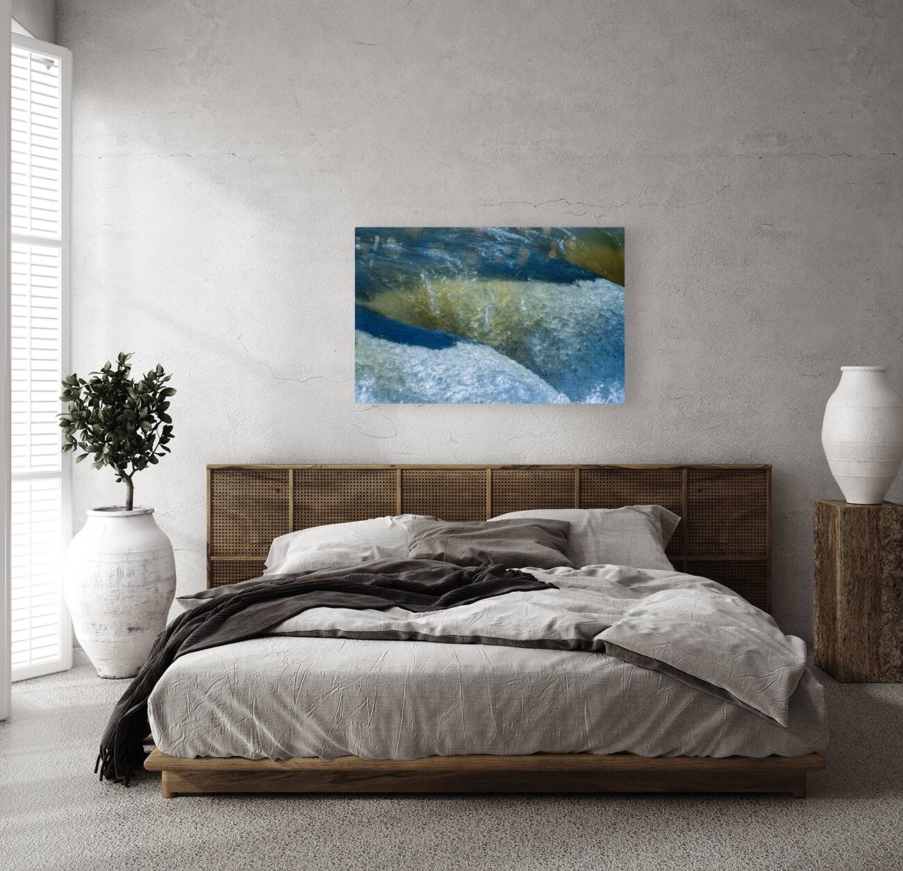 Frozen motion of raging water flowing over Valley Falls Reproduction