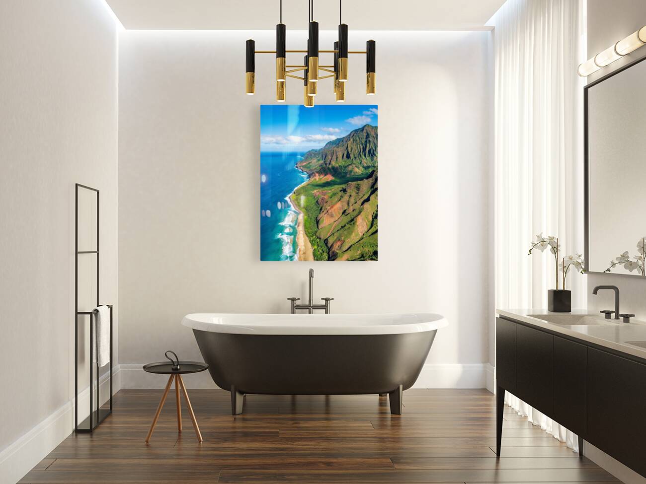 Coastline of Na Pali on Kauai Reproduction