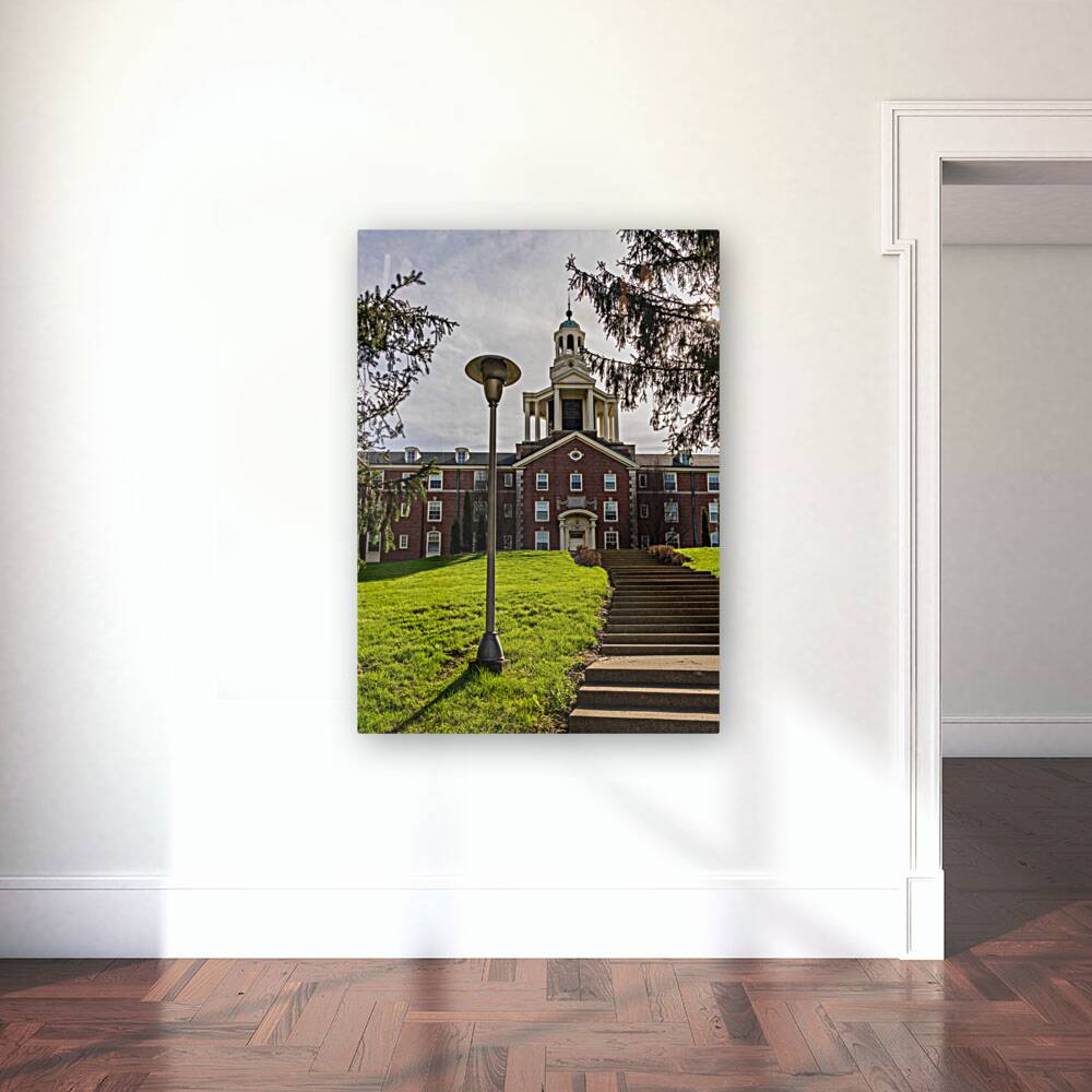 Facade of iconic Stuyvesant Hall at Ohio Wesleyan University Reproduction