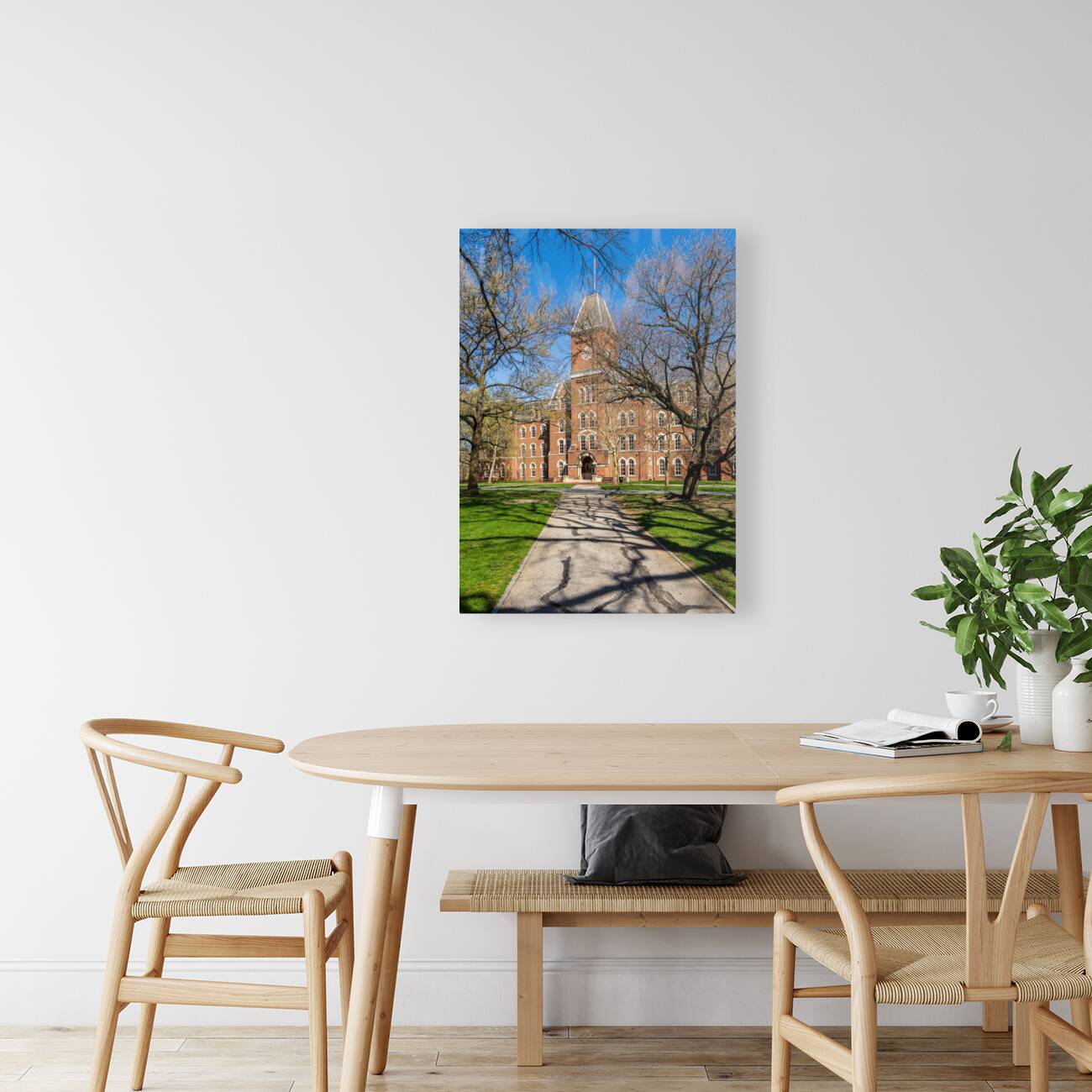 Facade of iconic University Hall on the Oval at OSU in Columbus  Reproduction
