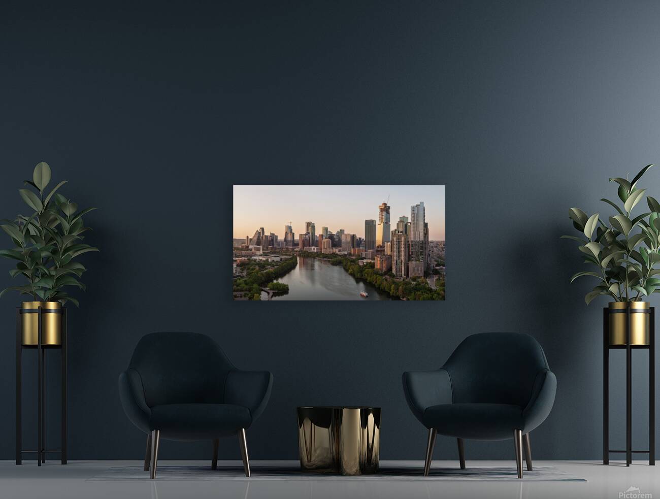 Early Sunset view of downtown Austin Skyline in 2025 Reproduction