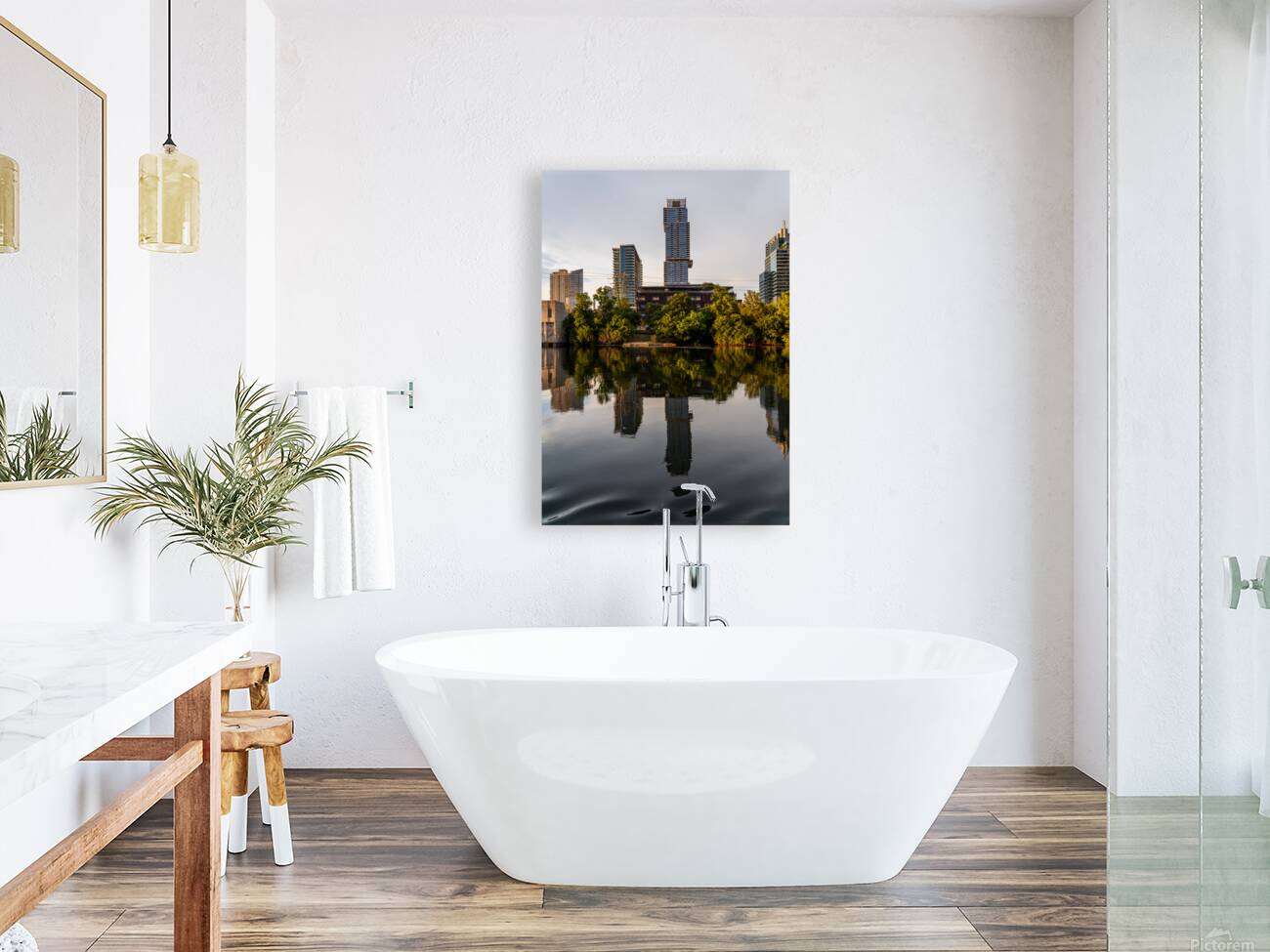 Austin Central Library with Jenga building Texas Reproduction