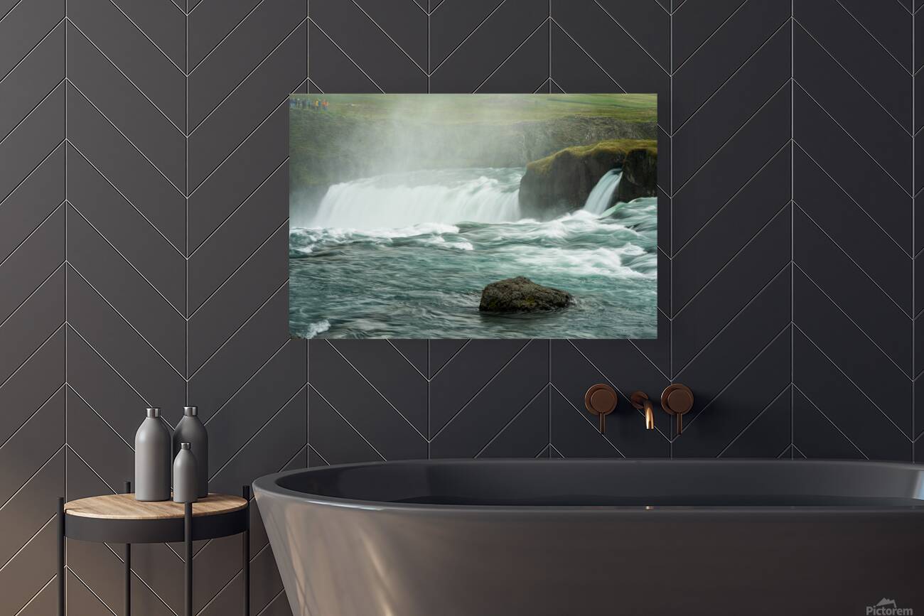 Godafoss or Waterfall of the Gods near Akureyri in Northern Ice Reproduction