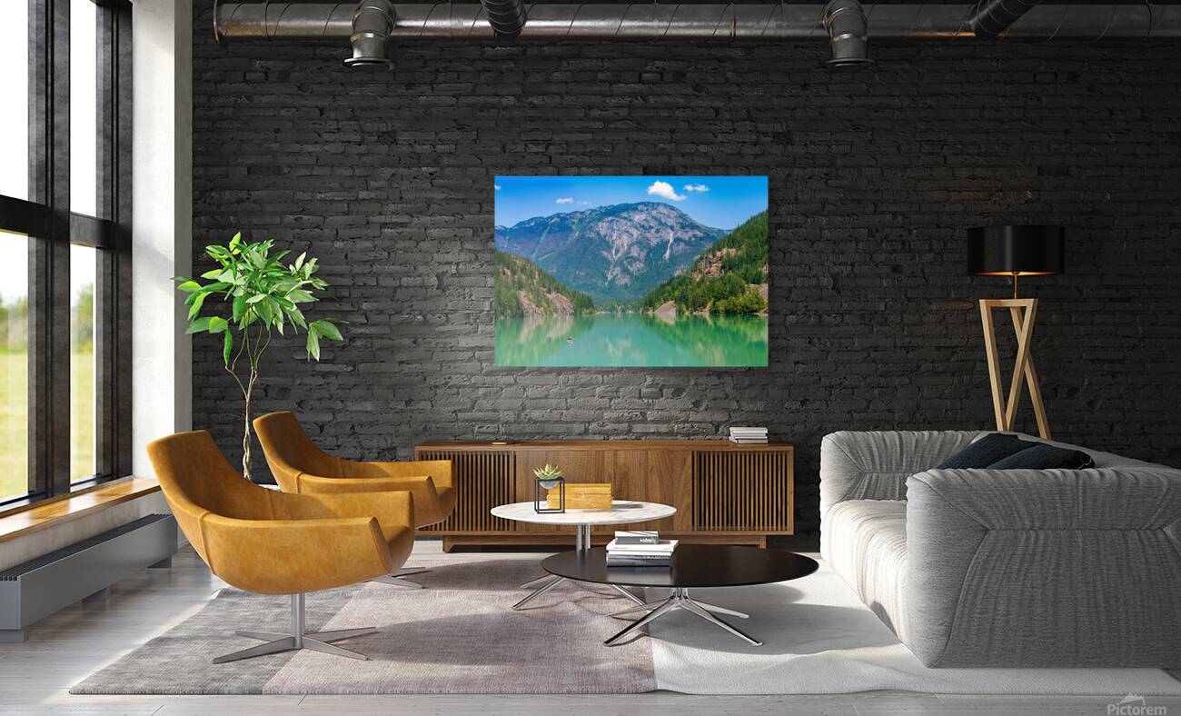 Paddleboard on Diablo Lake in North Cascades National Park in Wa Reproduction