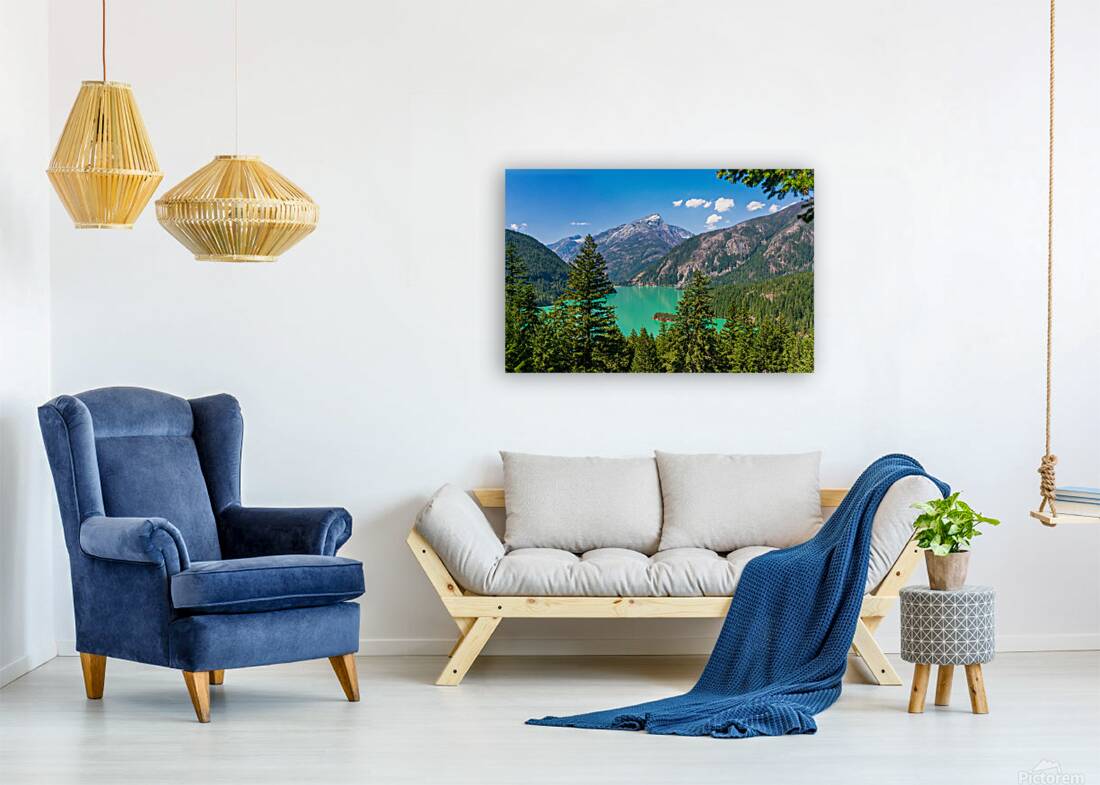 Overlook of Diablo Lake in North Cascades National Park in Washi Reproduction