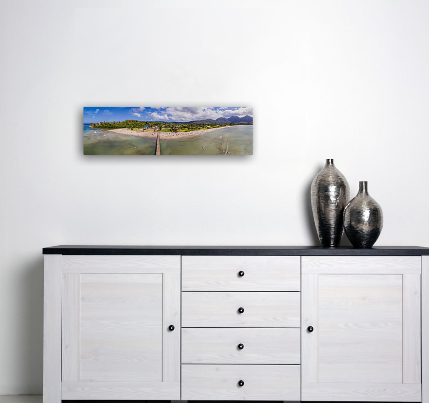 Hanalei bay and beach on Kauai in Hawaii Reproduction