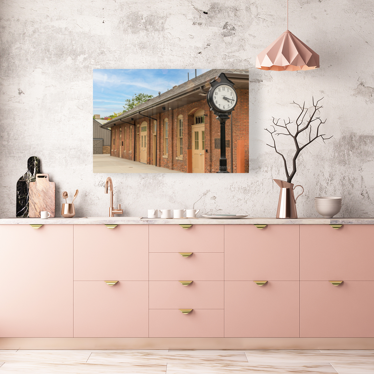 Restored Union Railway station building in Morgantown Reproduction