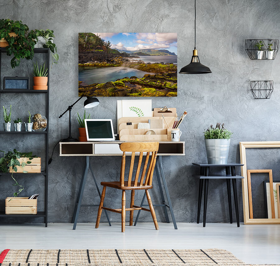Long exposure image of the pool known as Queens Bath on  Kauai Reproduction