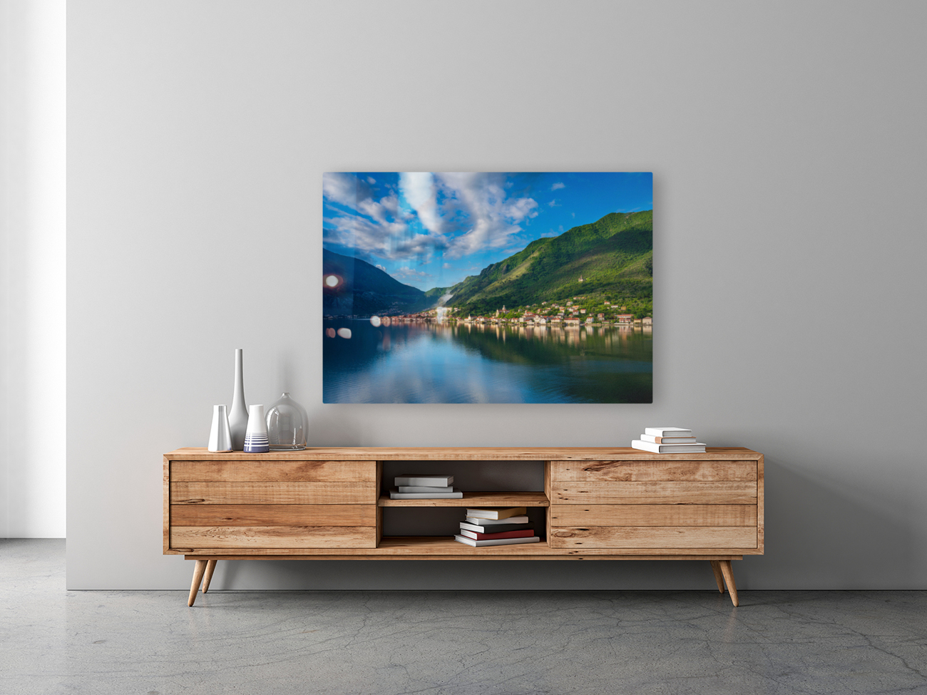 Town of Prcanj on the Bay of Kotor in Montenegro Reproduction