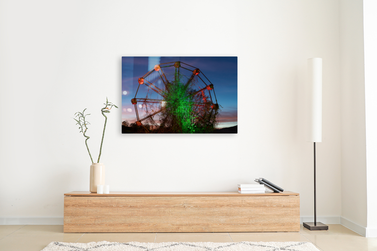 Ferris Wheel ride at abandoned funfair  Reproduction