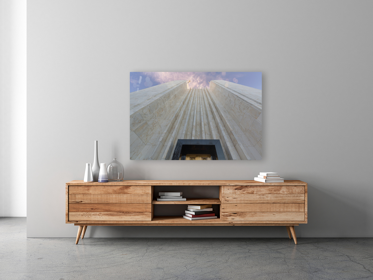 Mormon temple in Washington DC in late winter afternoon Reproduction