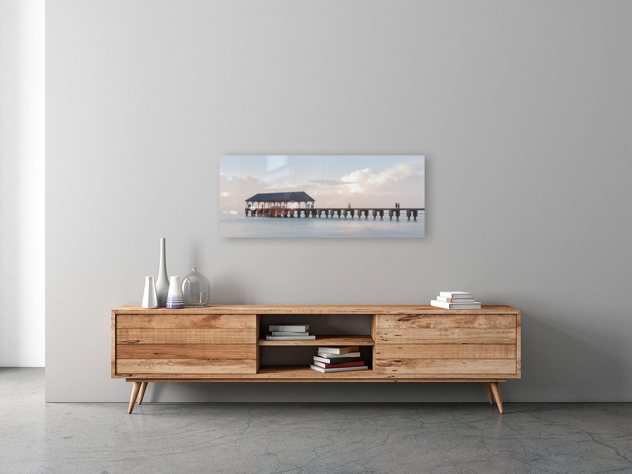 Sunrise over Hanalei Pier Kauai Hawaii Reproduction