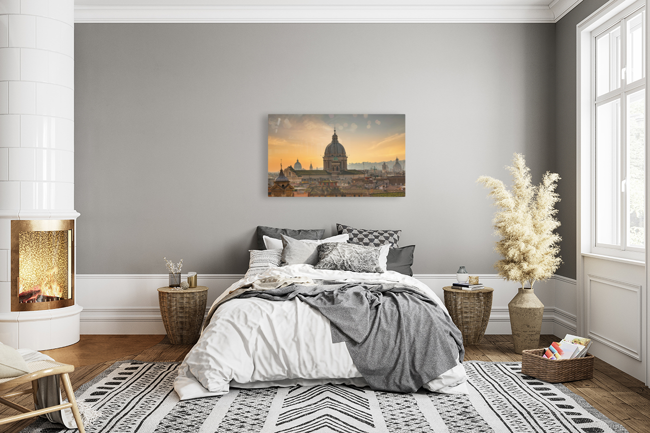 Skyline of Rome towards San Carlo al Corso Reproduction