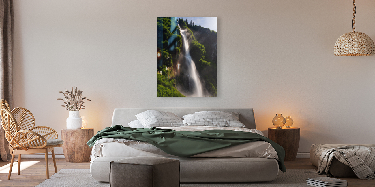 Dramatic waterfall of Bridal Veil Falls in Keystone Canyon Reproduction