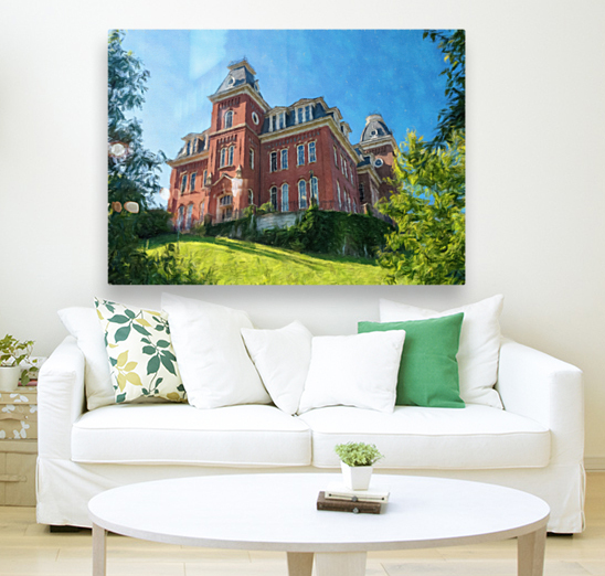 Impressionist view of Woodburn Hall in Morgantown Reproduction
