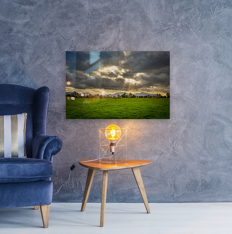 Stormy clouds over Castlerigg Stone Circle near Keswick Reproduction