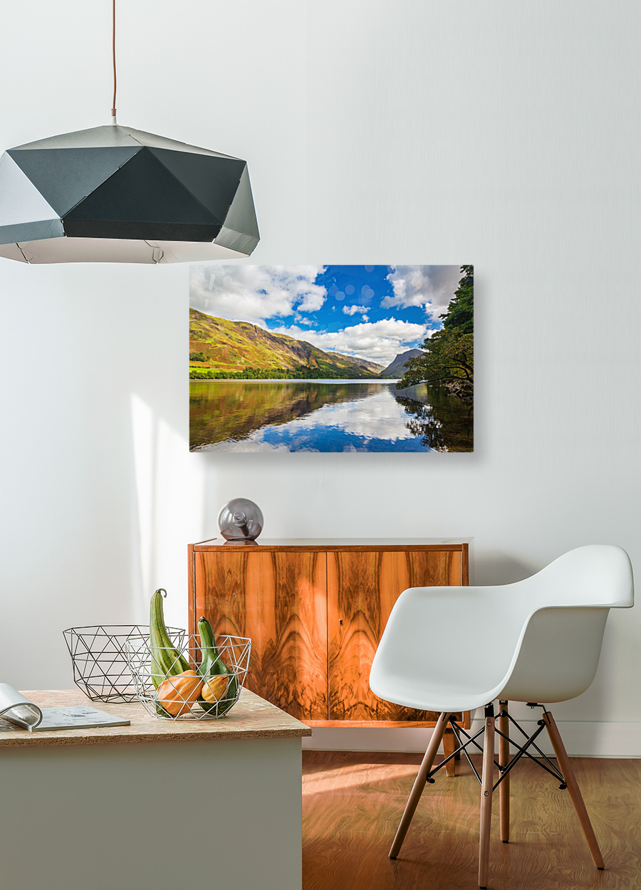 Reflections in Buttermere in Lake District Reproduction