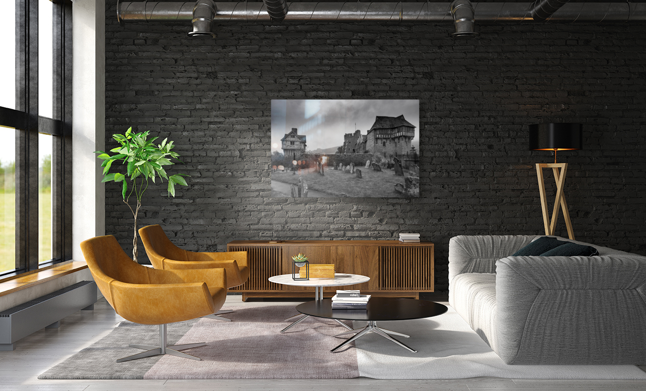 Graveyard by Stokesay castle in Shropshire Reproduction