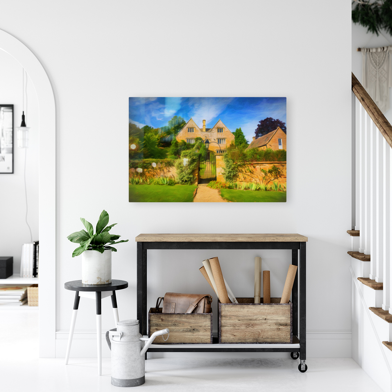 Pastel cotswold stone house in Ilmington Reproduction